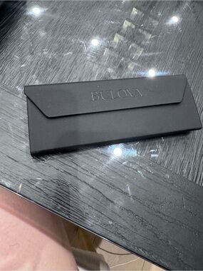 Bulova Black Foldover Eyeglass Case